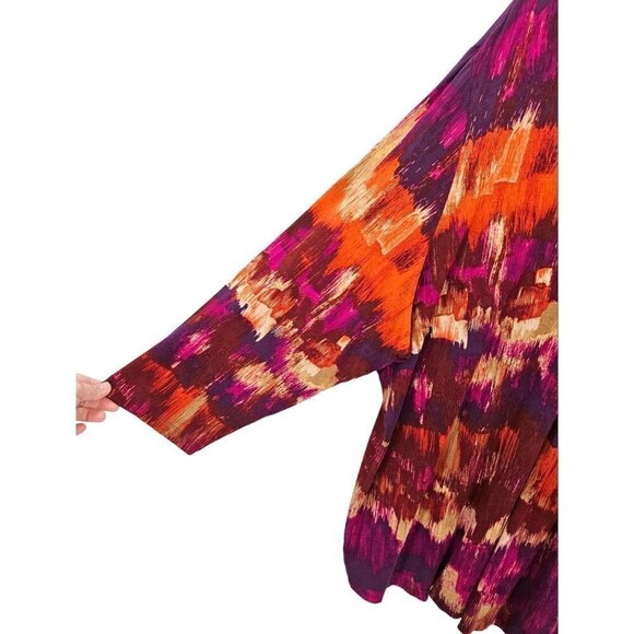 Ruby Rd Top Women Sz 3X Purple Orange 3/4 Sleeve Rhinestone Embellished Soft NEW - Picture 6 of 10